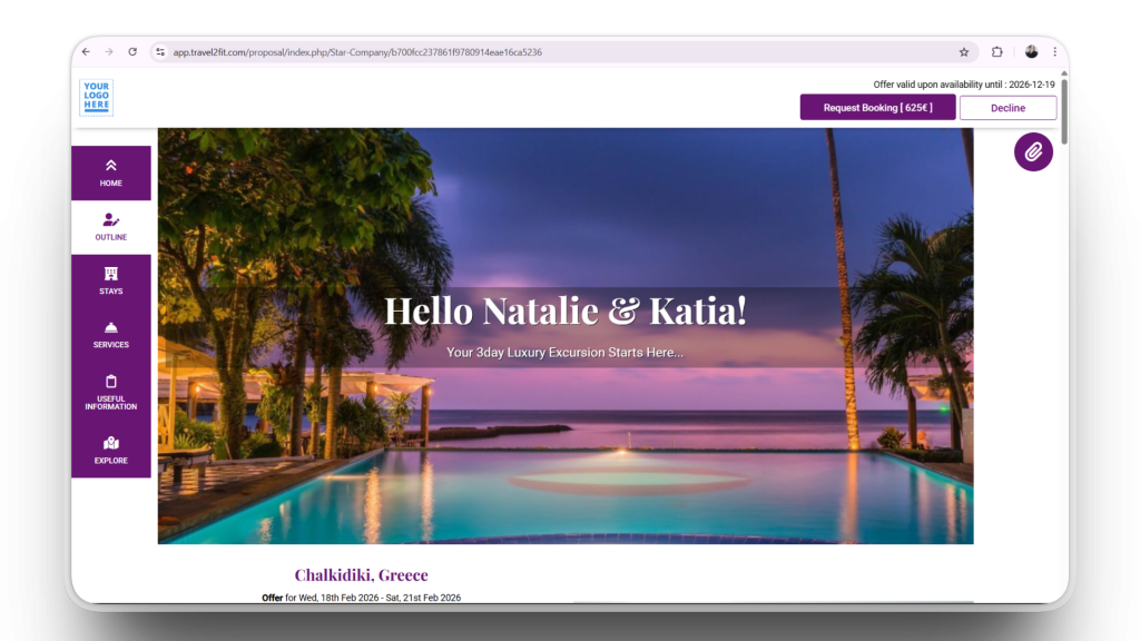 Villa Enquiry Management Software Example eProposal made with ETHERIA