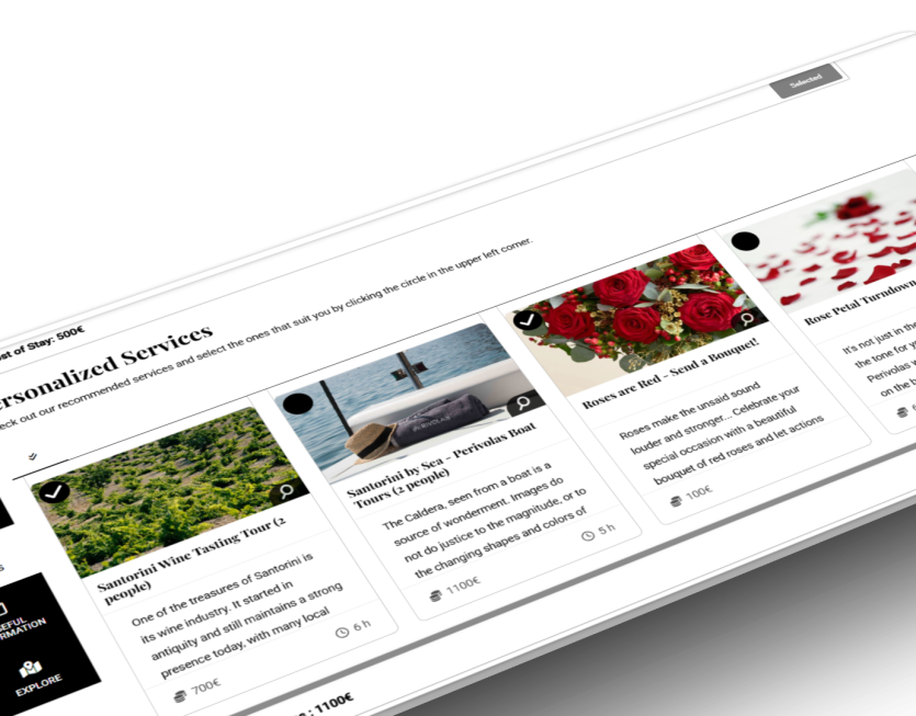 Pre Arrival Upselling Proposal Section