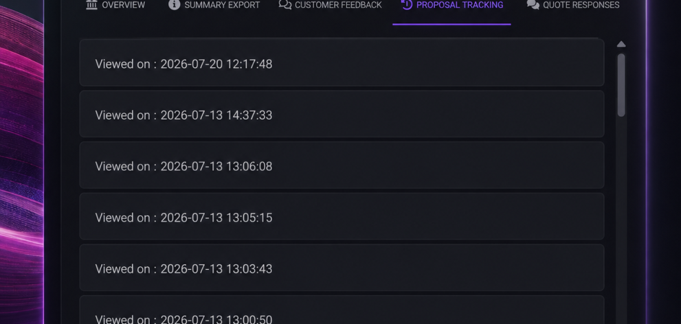 Proposal Tracking Mockup in ETHERIA
