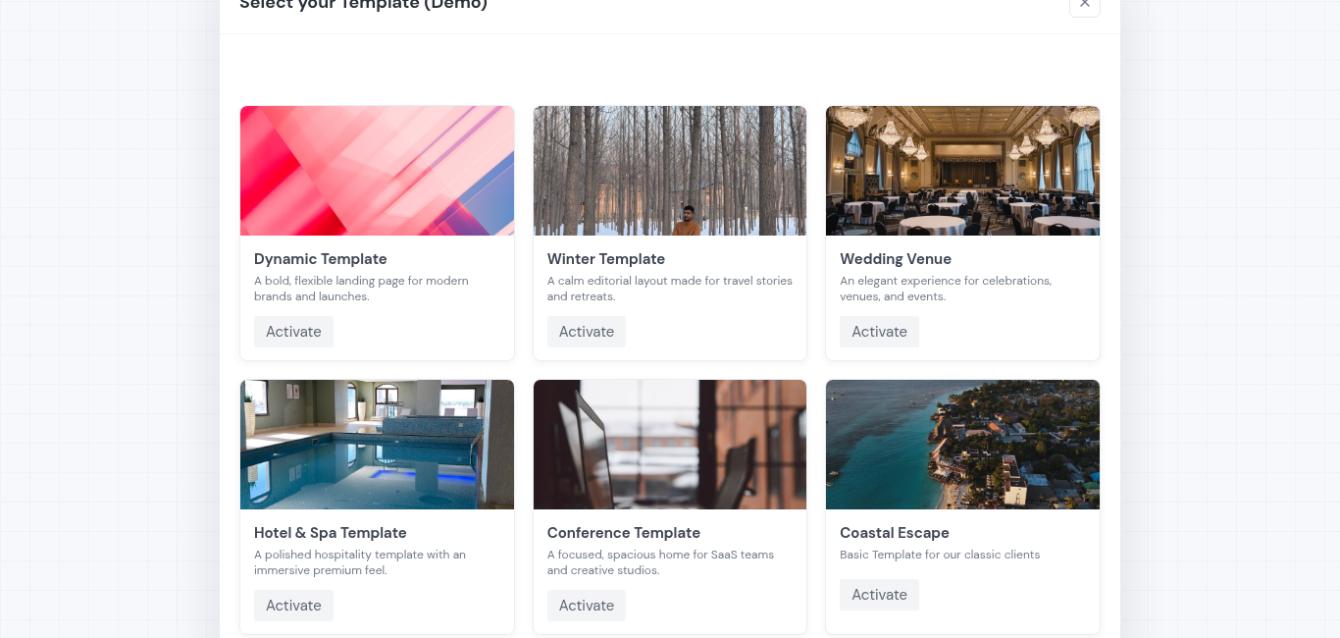 Template Section Photo Mockup (Sass Clean UI) Hotel Proposal Templates Library Section in ETHERIA
